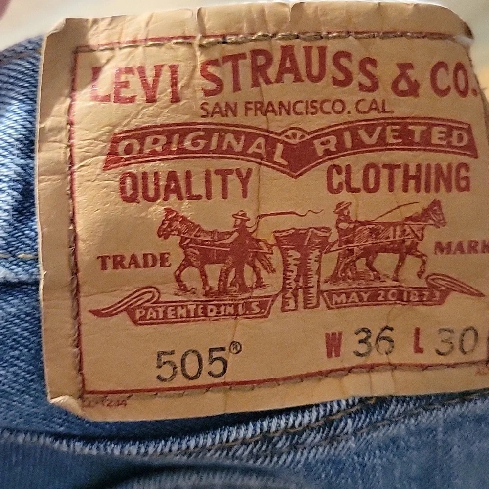 Levi's 505 Denim Blue Jeans Straight Fit Mens‎ Size 36/30